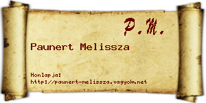 Paunert Melissza névjegykártya